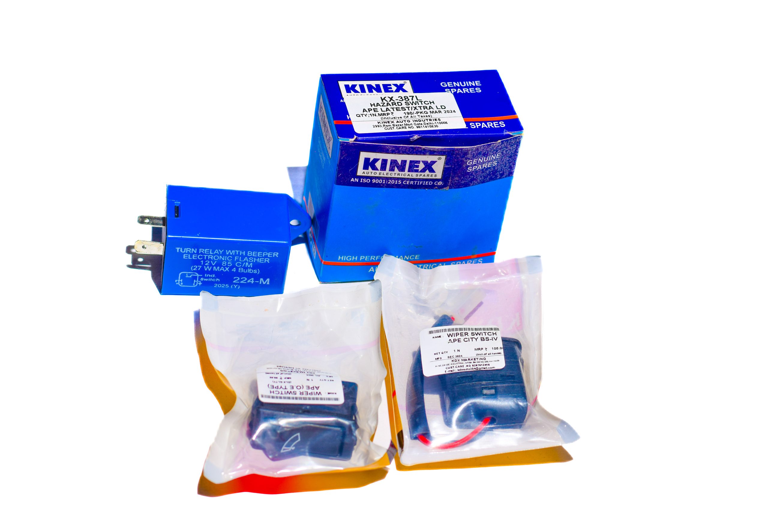 KINEX SWITCH HEAD LAMP BS2/BS4 IGNITION SWITCH BS2 IGNITION SWITCH BS3 HAZARD SWITCH BS4, BS2.